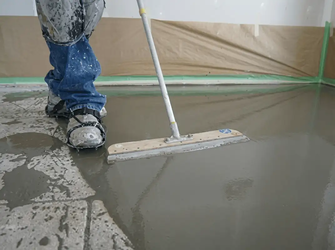 Uneven floor being professionally repaired in Fort Wayne, IN